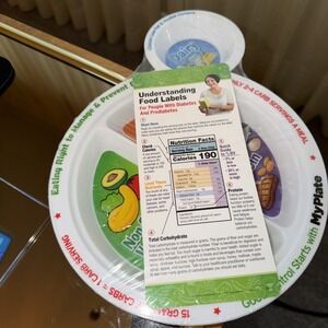 5 Food Groups Kid's Choose My Plate Sectional Plate